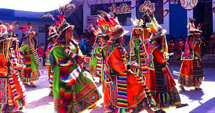 Peruvian Marinera dancers performing traditional dance on stage
